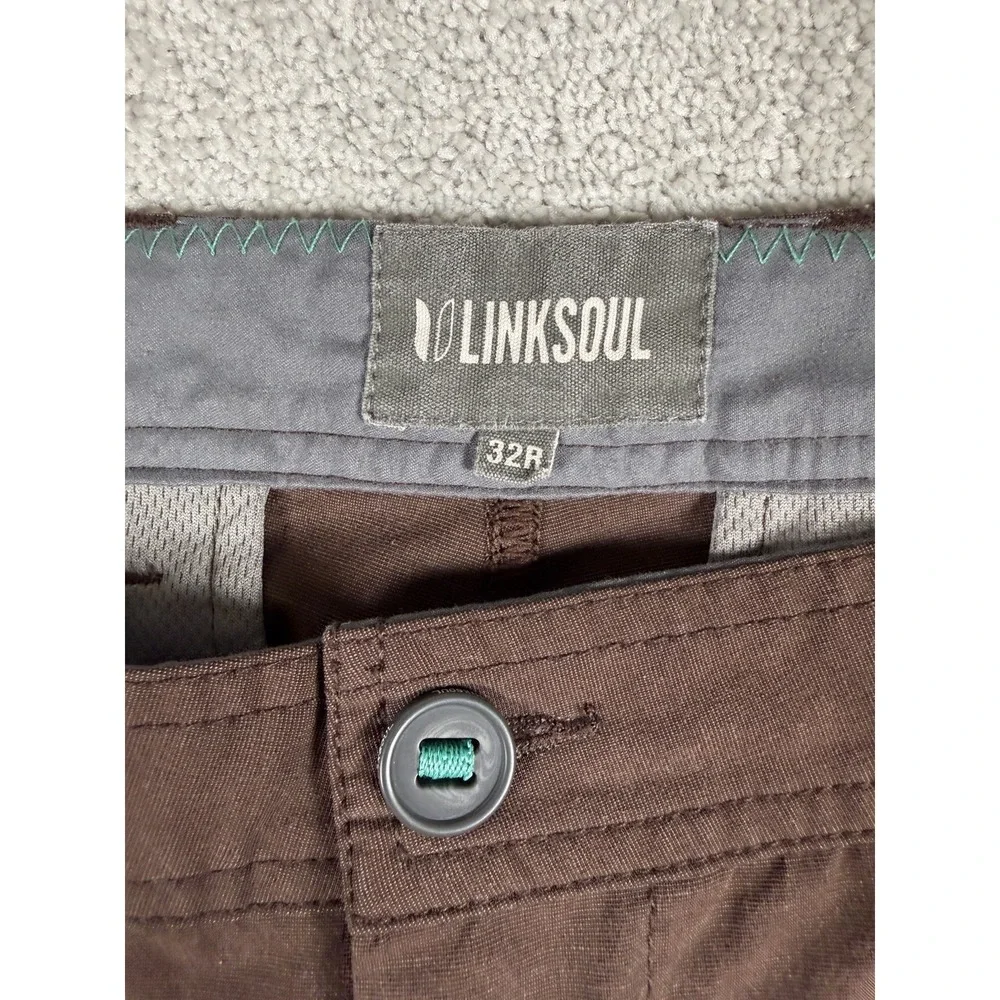 Linksoul Pants Men's 32x32 Brown Flat Front Performance Chino Lightweight Golf‎